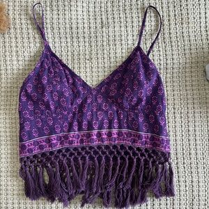 Free People Tops | Free People One Eastern Fringe Bralette | Color: purple
